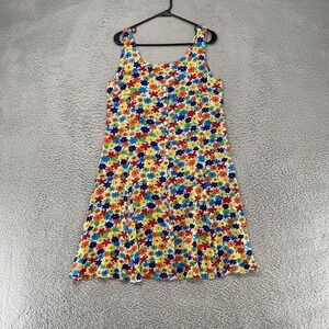 Vintage Albatros Dress Womens Large Floral A Line Twee Colorful Babydoll Y2K 90s